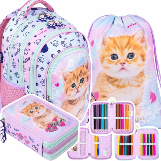 4-komorový batoh BPL58 My Little Friend PASTEL KITTY Majewski + 2 ďalšie produkty